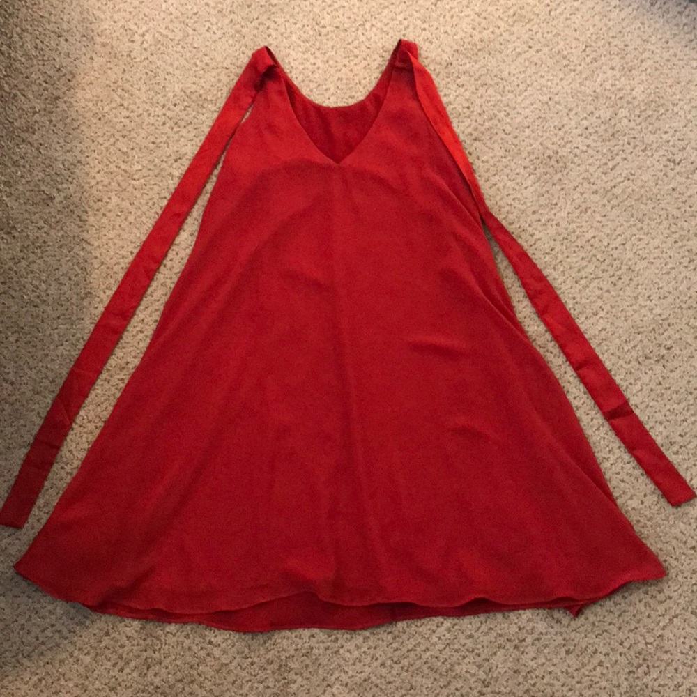 Burnt orange chiffon dress